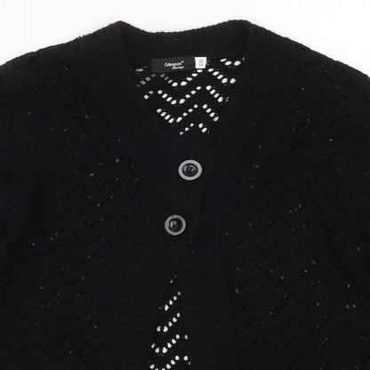 Glimpse Womens Black  Knit Cardigan Jumper Size S