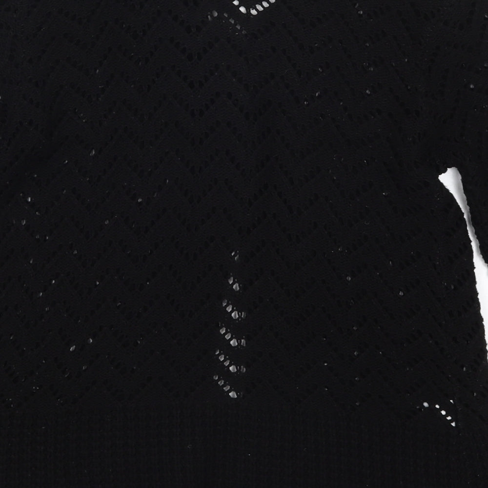 Glimpse Womens Black  Knit Cardigan Jumper Size S