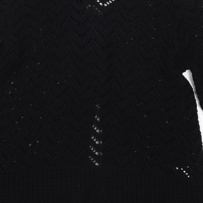 Glimpse Womens Black  Knit Cardigan Jumper Size S