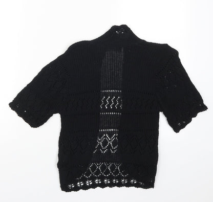 I Love Pulse Womens Black  Knit Cape Jumper Size S
