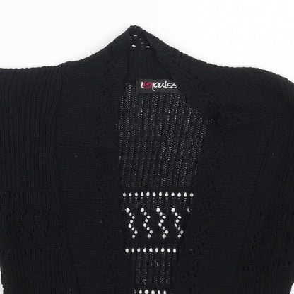 I Love Pulse Womens Black  Knit Cape Jumper Size S