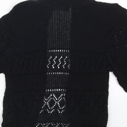 I Love Pulse Womens Black  Knit Cape Jumper Size S