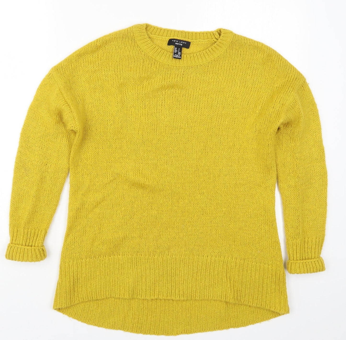 Womens UK Size S New Look Yellow Pullover Jumper