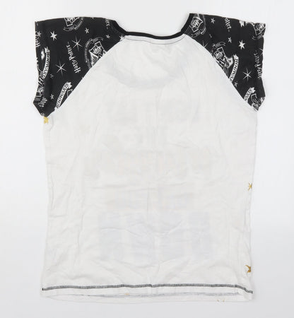 Preworn Womens White Solid  Top Pyjama Top Size 12  - Don't Let the Muggles get You Down