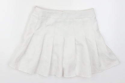 Fashion & Style Womens White   Pleated Skirt Size M