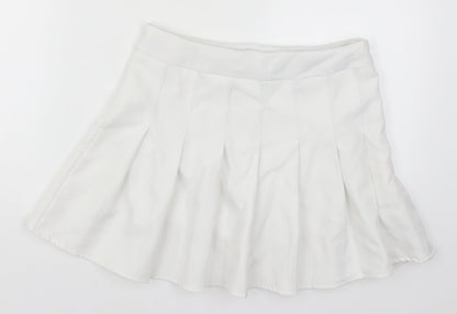 Fashion & Style Womens White   Pleated Skirt Size M