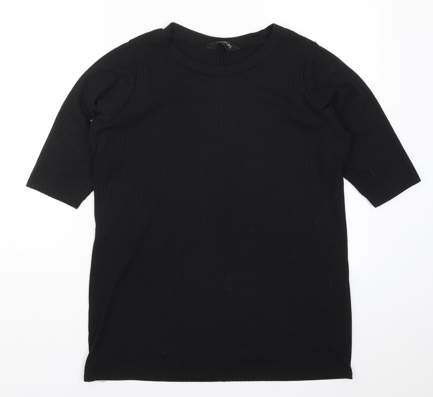 Womens UK Size 16 Yours Black Basic T-Shirt