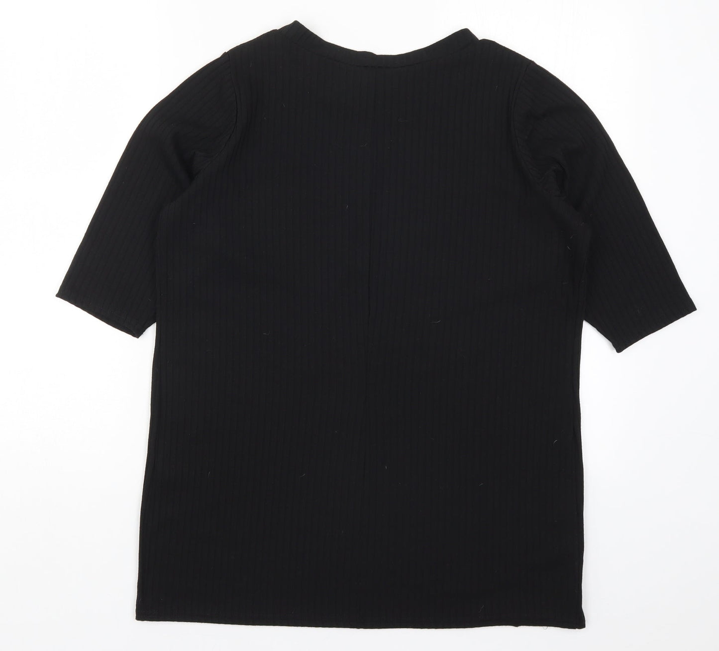 Womens UK Size 16 Yours Black Basic T-Shirt