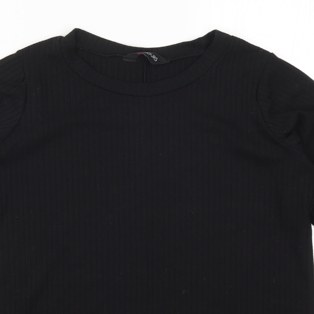 Womens UK Size 16 Yours Black Basic T-Shirt