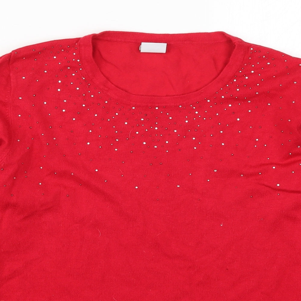 Womens UK Size M Stock Shop Red Pullover Jumper