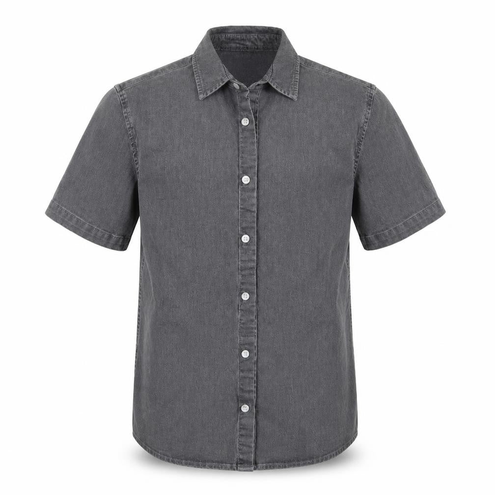 Mens UK Size S Topman Grey  Button-Up Short Sleeve Casual Shirt