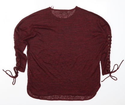 Womens UK Size M Vouley Vous Red Basic T-Shirt