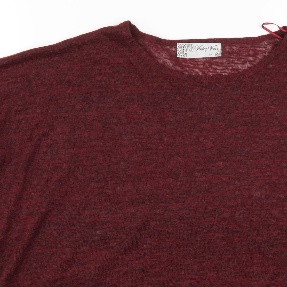 Womens UK Size M Vouley Vous Red Basic T-Shirt