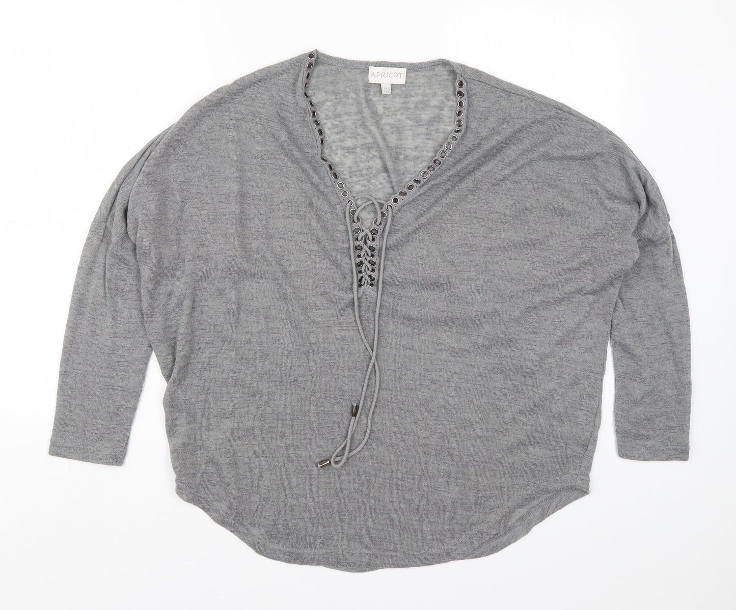 Womens UK Size 8 Apricot Grey Basic T-Shirt