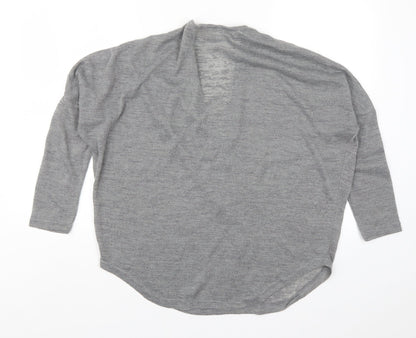Womens UK Size 8 Apricot Grey Basic T-Shirt
