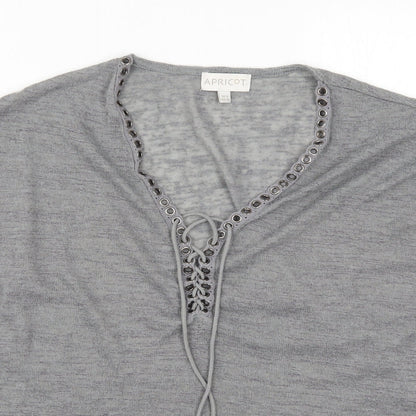 Womens UK Size 8 Apricot Grey Basic T-Shirt