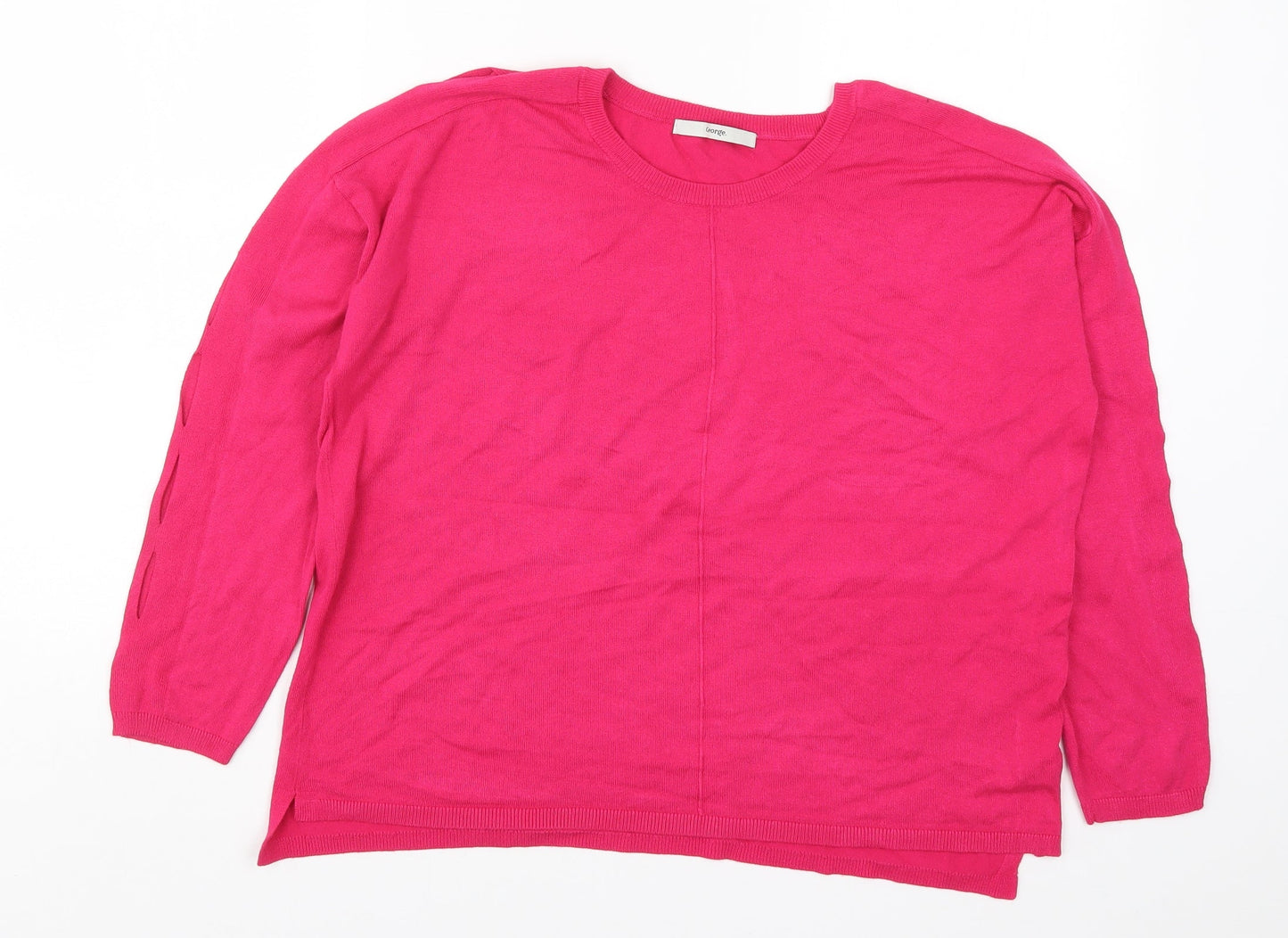 George Womens Pink  Knit Pullover Jumper Size 16