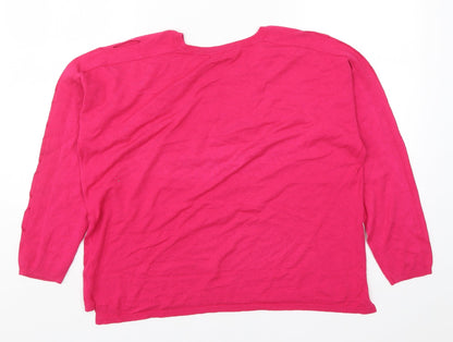 George Womens Pink  Knit Pullover Jumper Size 16