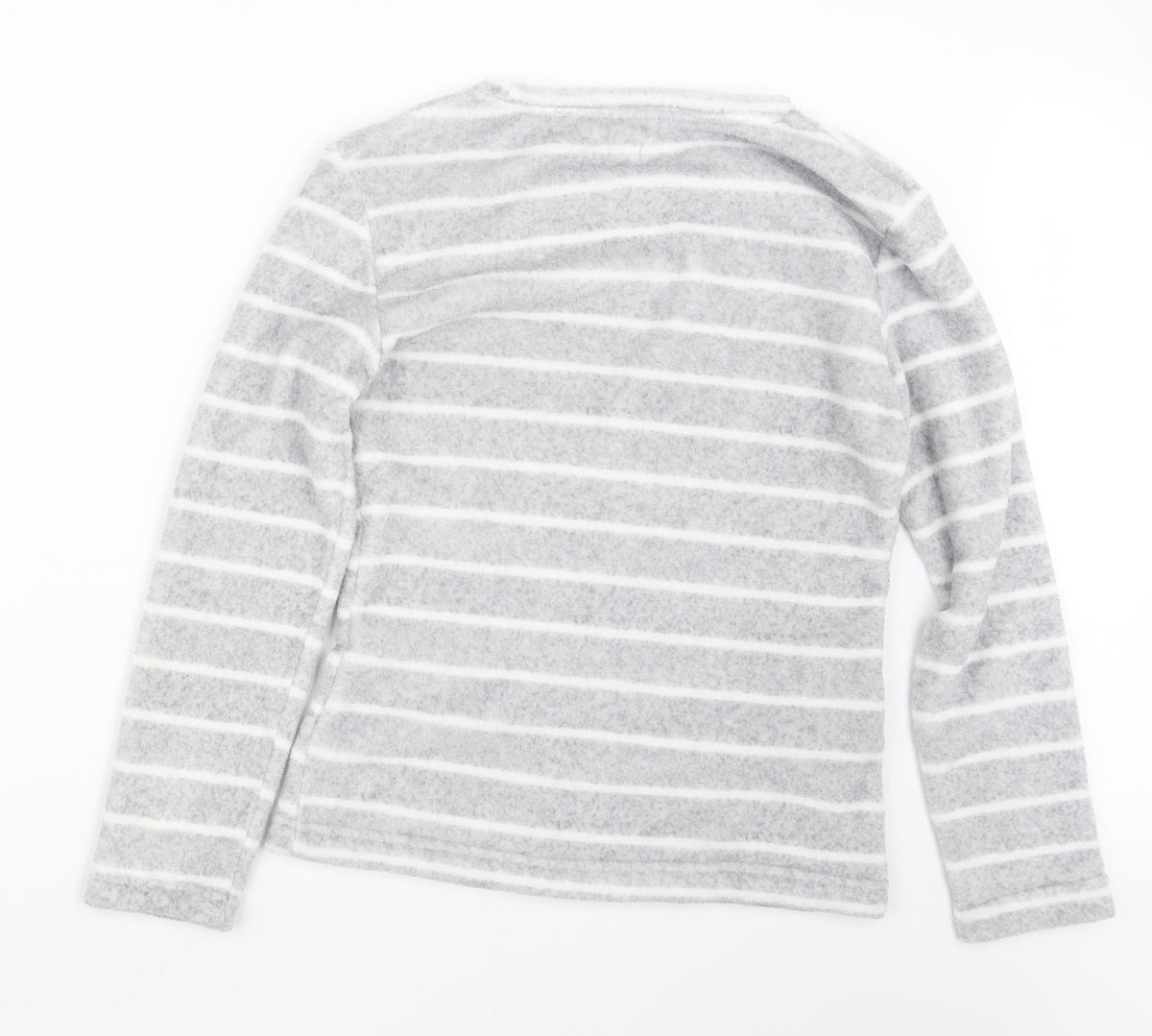 F&F Womens Grey Striped  Top Pyjama Top Size 8