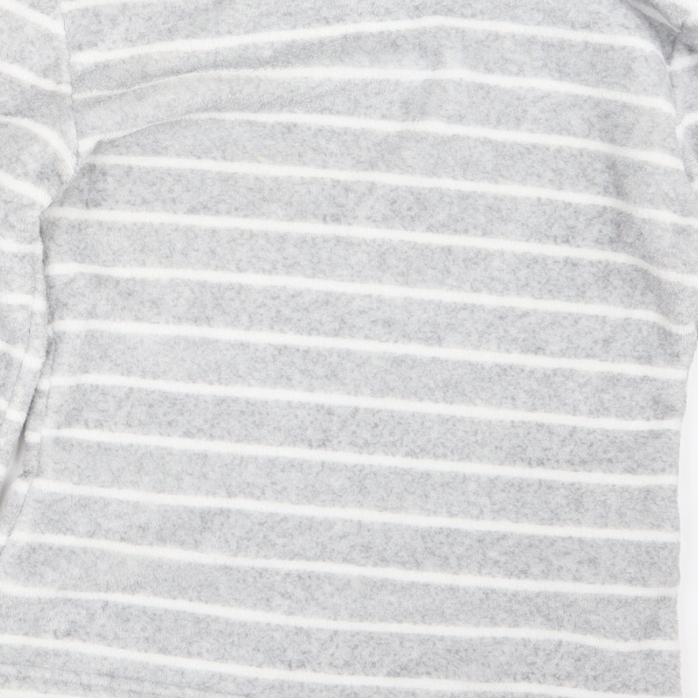 F&F Womens Grey Striped  Top Pyjama Top Size 8