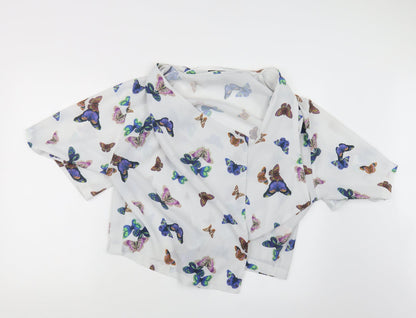 Atmosphere Womens White Geometric  Jacket  Size S