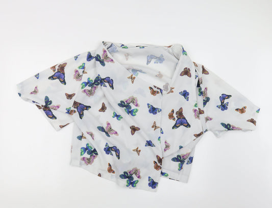 Atmosphere Womens White Geometric  Jacket  Size S