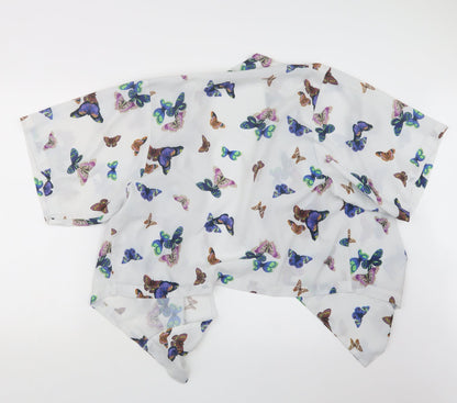 Atmosphere Womens White Geometric  Jacket  Size S