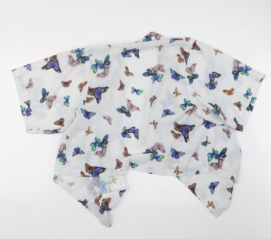 Atmosphere Womens White Geometric  Jacket  Size S