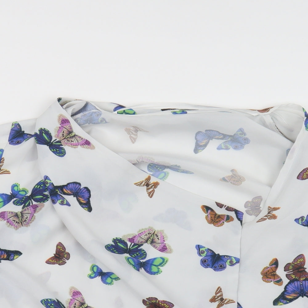 Atmosphere Womens White Geometric  Jacket  Size S