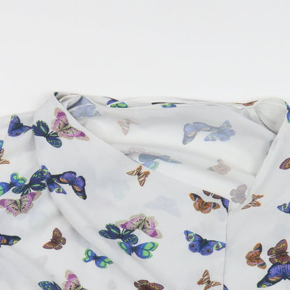 Atmosphere Womens White Geometric  Jacket  Size S