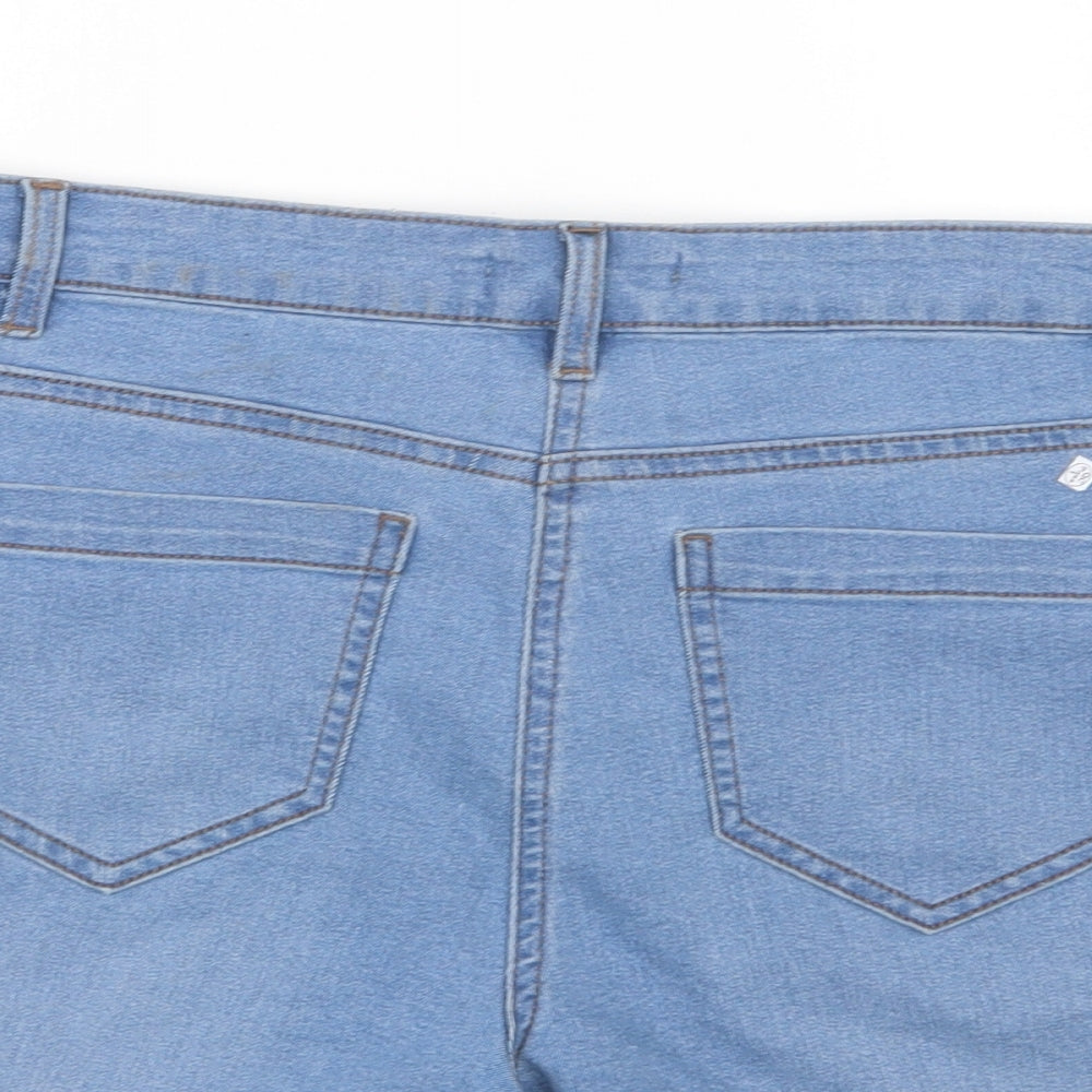 Studio Womens Blue  Denim Hot Pants Shorts Size 8