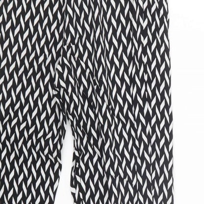 Blue Chameleon Womens Black Geometric  Trousers  Size 16 L26 in