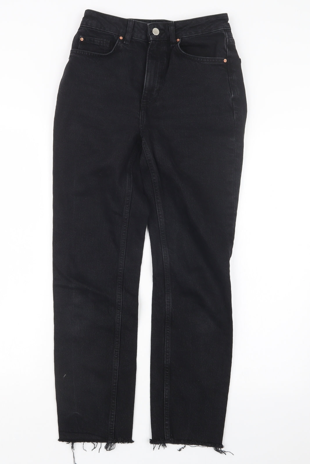 Denim Co. Womens Black  Denim Straight Jeans Size 8 L27 in