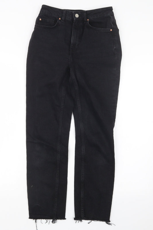 Denim Co. Womens Black  Denim Straight Jeans Size 8 L27 in
