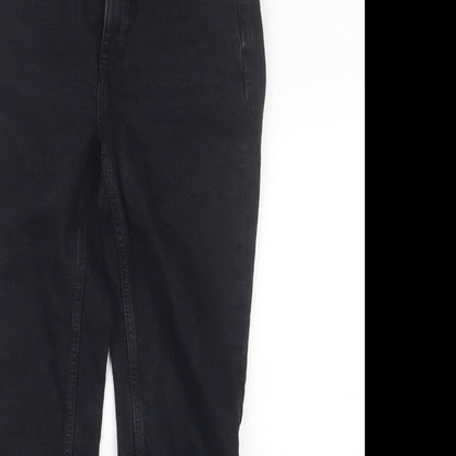 Denim Co. Womens Black  Denim Straight Jeans Size 8 L27 in