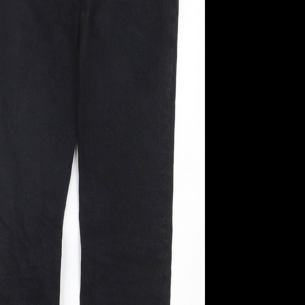 Denim Co. Womens Black  Denim Straight Jeans Size 8 L27 in