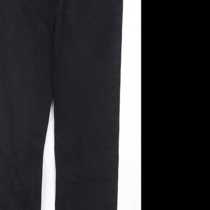Denim Co. Womens Black  Denim Straight Jeans Size 8 L27 in