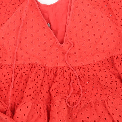 Womens UK Size 8 ASOS Red Basic Blouse