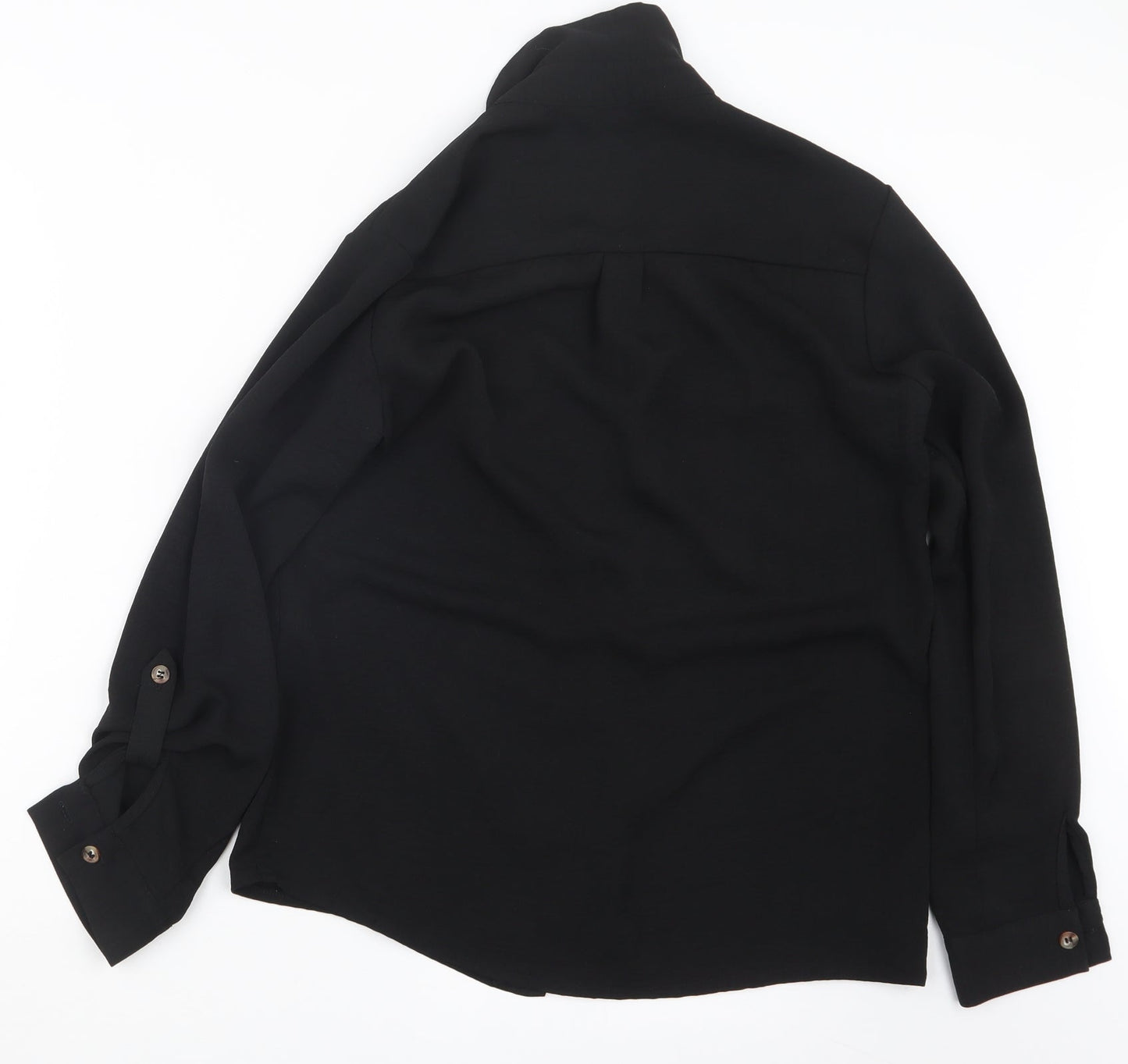 Womens UK Size 8 New Look Black Basic Button-Up
