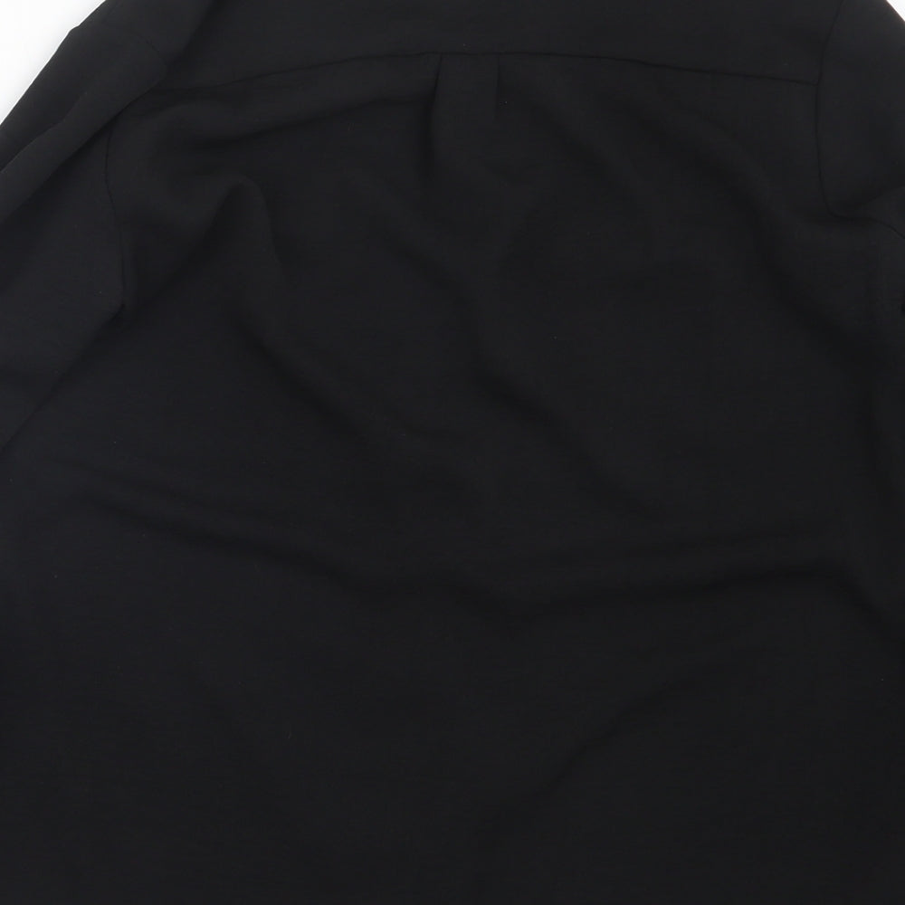 Womens UK Size 8 New Look Black Basic Button-Up