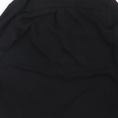 Womens UK Size 8 New Look Black Basic Button-Up