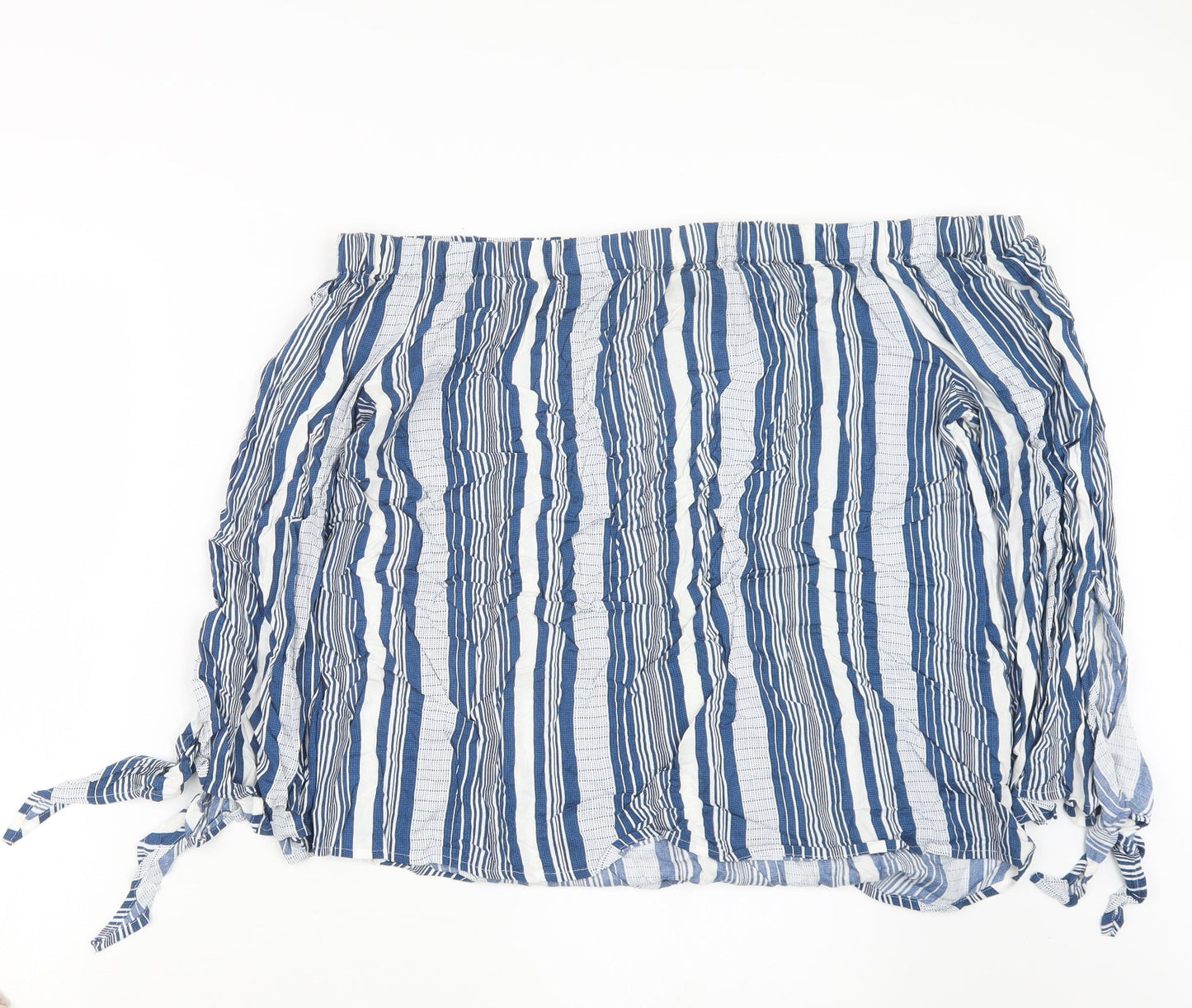 Papaya Womens Blue Striped  Basic Blouse Size 16