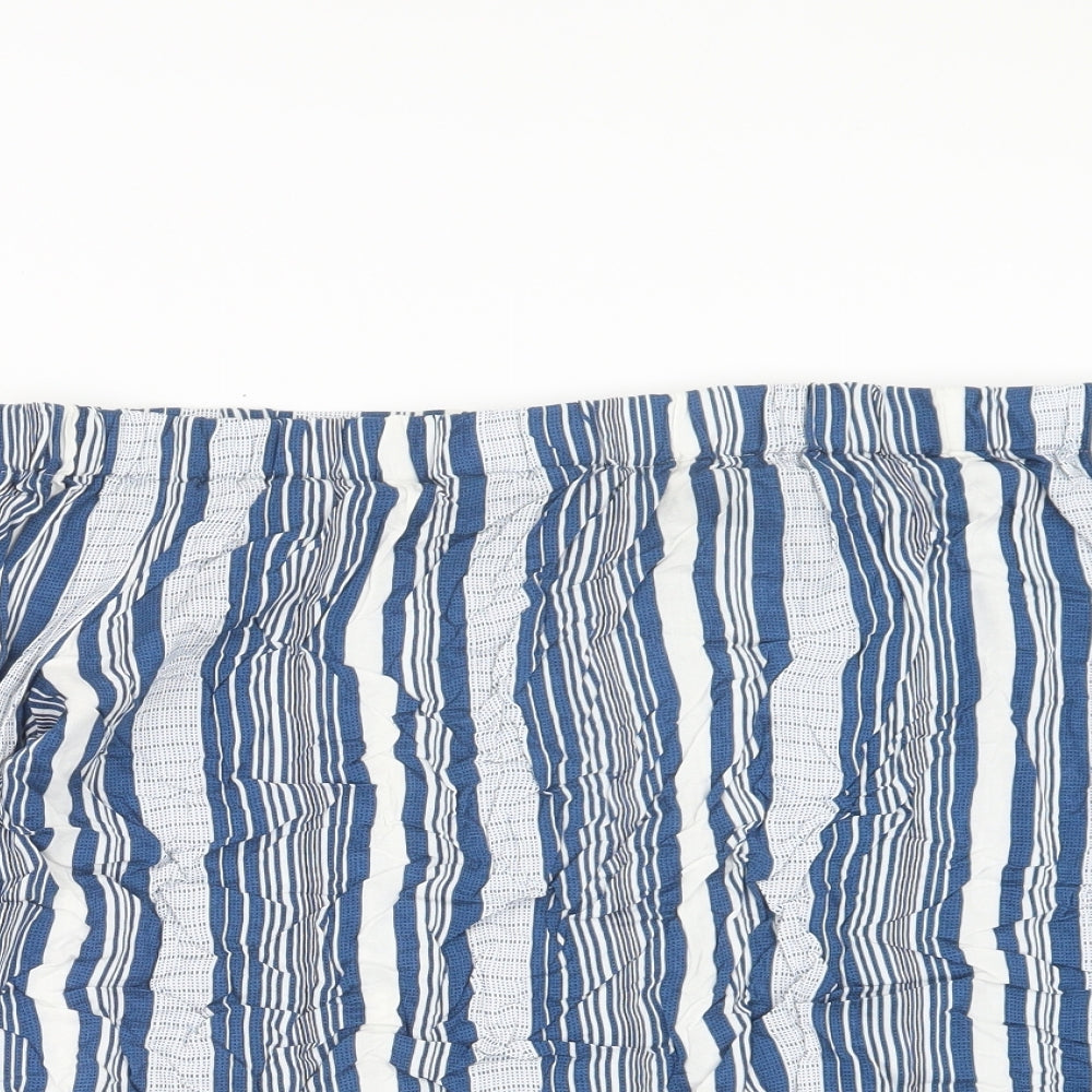 Papaya Womens Blue Striped  Basic Blouse Size 16