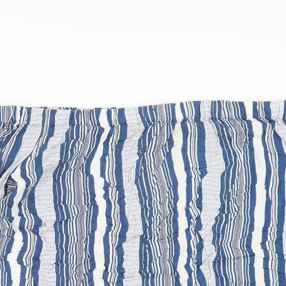 Papaya Womens Blue Striped  Basic Blouse Size 16