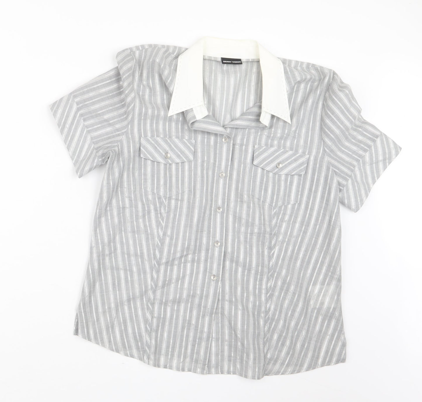 Womens UK Size 14 Gerry Weber Grey Basic Button-Up