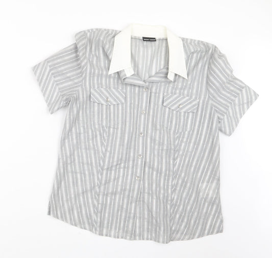 Womens UK Size 14 Gerry Weber Grey Basic Button-Up