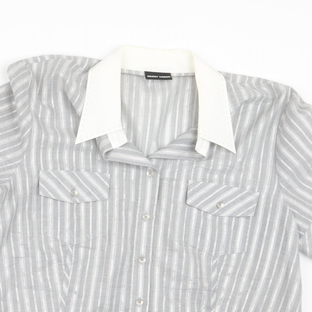 Womens UK Size 14 Gerry Weber Grey Basic Button-Up