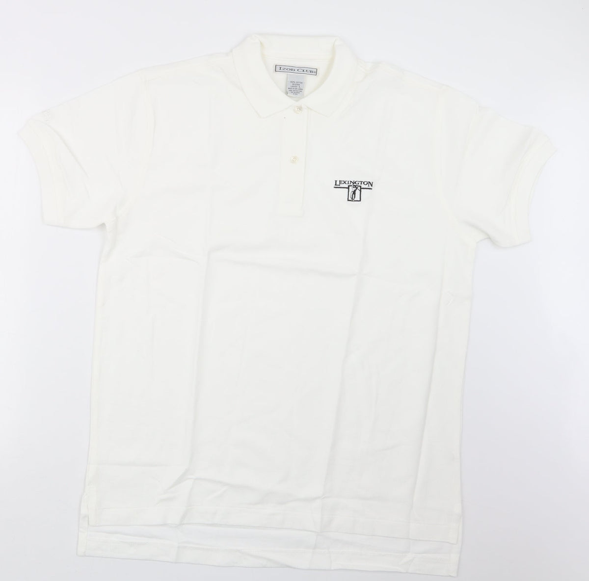 Additional front view of Izod Club women’s white basic polo, size L