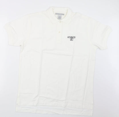 Additional front view of Izod Club women’s white basic polo, size L