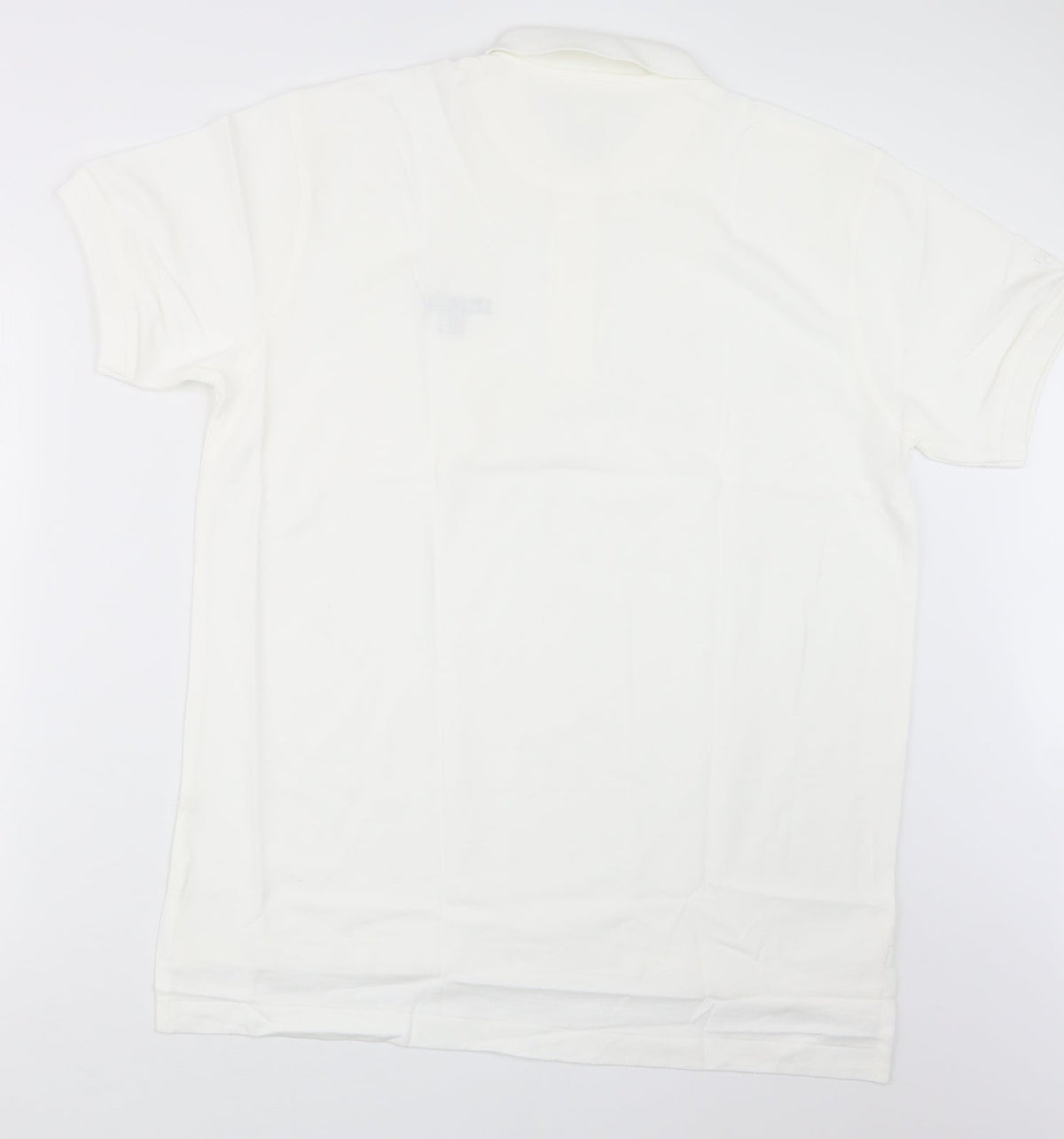 Back view of Izod Club women’s white basic polo, size L